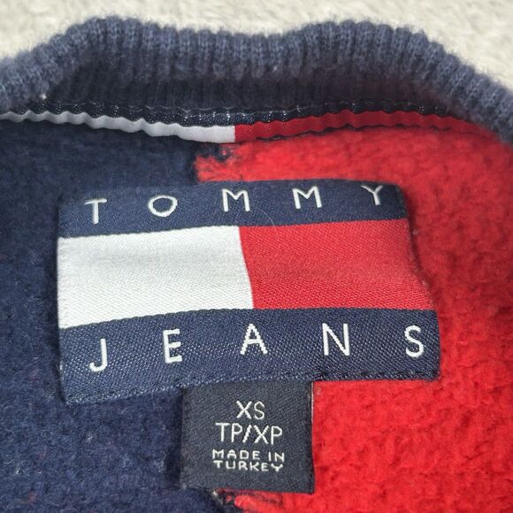 Vintage 90s Tommy Jeans Color Block Crew Neck Pullover Men's Size XS Extra Small - Picture 9 of 11